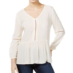 Calvin Klein Womens Casual Peasant Blouse